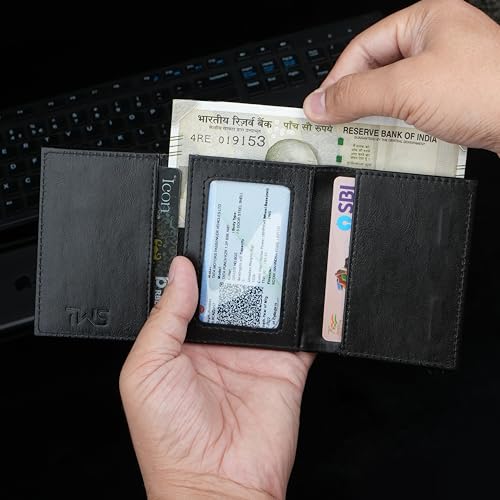 Image of The Wallet Store Men Aluminium Defender Rfid Protected Wallet Cardholder | Pop-Up Card Holder | Scan Proof | Case | Up To 8 Cards | Credit & Debit Card Holder (Black)