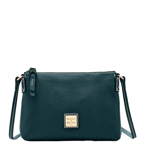 Dooney & Bourke Bolso de mano, bolso cruzado de grano de guijarro, Negro Negro, Talla única