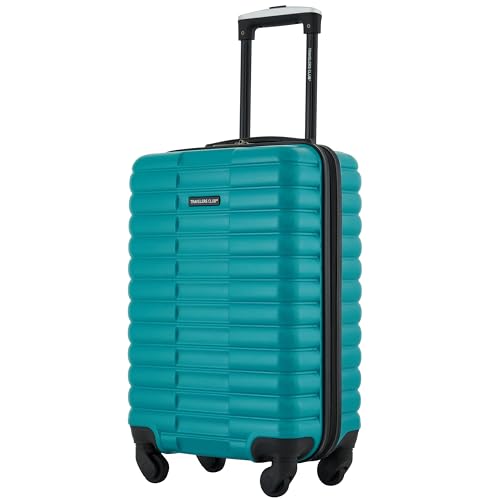 Image of Travelers Club 22-Inch Gilroy Rolling Hardside Carry-On Luggage, Teal Blue