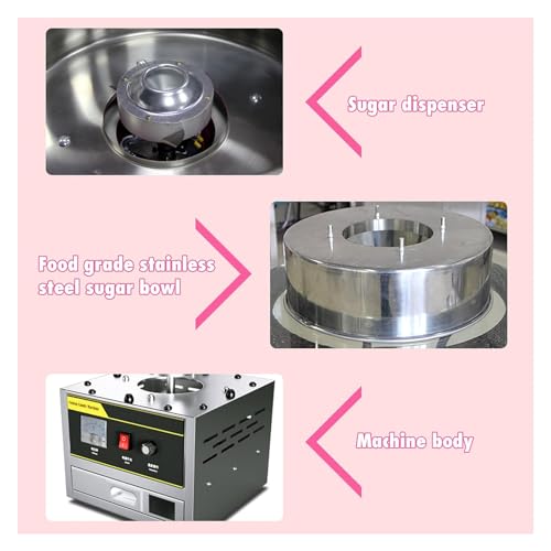 Commercial Cotton Candy Machine,Automatic Candy Floss Maker Machine,1200W Electric Candy Floss Maker,Mini Candy Floss Machine,Sweet Sugar Candy Floss Maker for Kids Birthday Party,32x32x41.5cm (Pink - Image 6