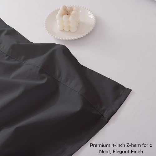 Image of Dark Grey Full Flat Sheet Only, Soft 100% Cotton Top Sheets | Sateen Weave 1 Piece Cool & Breathable Luxury Hotel Quality Bed Sheets, Extra Soft and Comfy - Wrinkle Free Bedsheet