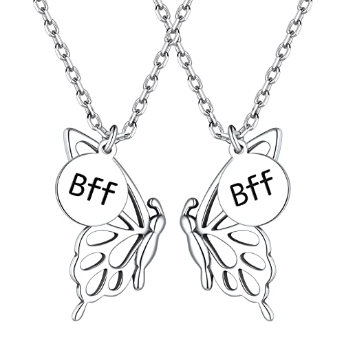 Chicsilver Colgante Mariposa Set 2 Piezas Para Parejas Bff Mejores Amigas Collar Delicado Plata De Ley 925 Mujer Animal Joyería Preciosa Aniversarios Chicsilver Colgante Mariposa Set 2 Piezas Para Parejas Bff Mejores Amigas Collar Delicado Plata De Ley 925 Mujer Animal Joyería Preciosa Aniversarios