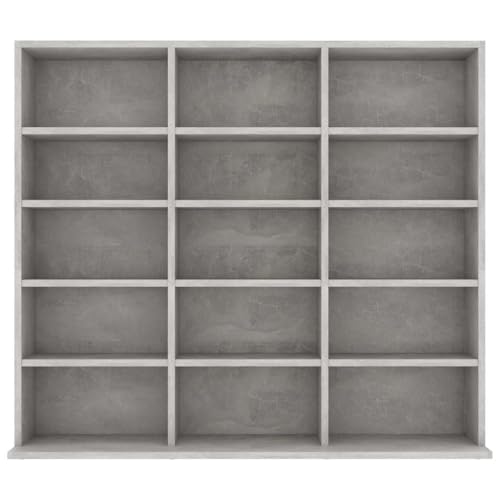 Estantería para CD gris hormigón con 15 compartimentos para música 3