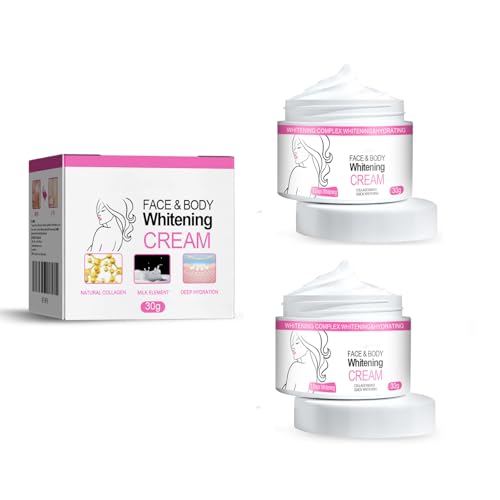 Crema Blanqueadora de Piel Oscura,Skin Whitening Cream,Blanqueador de Axilas Corporal para Codo,Crema para el Cuidado Corporal de las Axilas,Blanquea,Nutre,Restaura La Piel 30g*2pc
