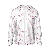 vosery breast cancer awareness (4) protezione solare zip up felpa con cappuccio giacca leggera a maniche lunghe per donne uomini, nero, s
