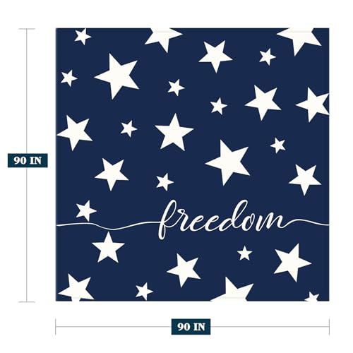 Image of YeeJu Patriotic Throw Blanket Queen Size Big 4th of July Memorial Day Fourth of July Blanket Bed Couch Soft Fleece Blanket Stars and Stripes White Blue Independence Veteran Day Blanket 90x90