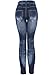 KMystic Women's Denim Print Fake Jeans Leggings (Blue Heart)