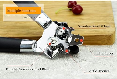Image of Multipurpose Manual Can Opener and Bottle Opener, Tin Cutter with Smooth Edge Comfortable & Anti Slip Hand Grip Multi