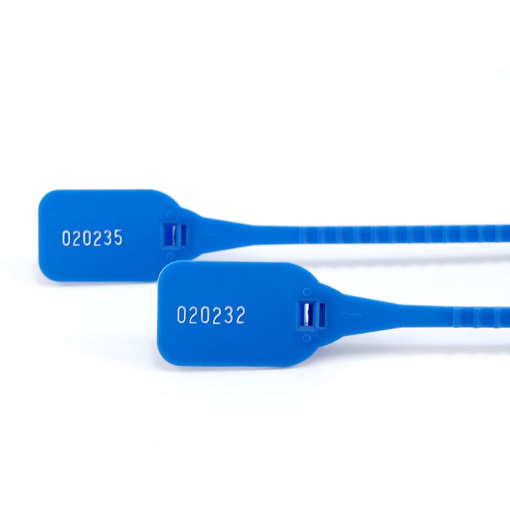 Kabelbinder, Sicherheitsetikett, nummerierte Zugbinder, sichere manipulationssichere Siegel (1000 Stück x blau)