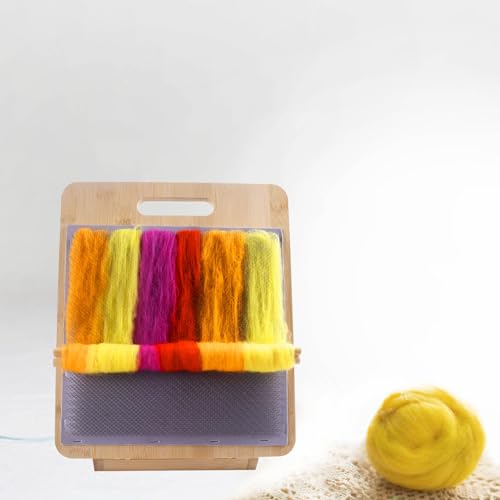 Image of Viredelo Wool Blending Board and Carding Brush Set - Complete Kit with Adjustable Stand and 1 Pieces Wool Brush with 2 Dowels for Spinning Fiber Preparation