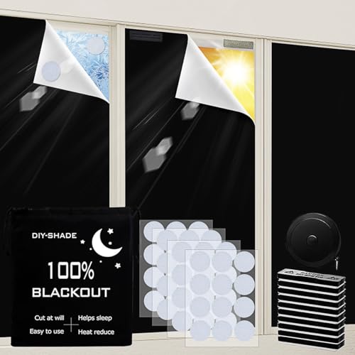 ApisNest Portable Blackout Shades Magnetic Blackout Binds 100% Temporary Blackout Curtains,Blackout Window Cover for Baby Nursery Dorm Room or Travel
