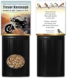 25 Personalized Motorcycle Bike Memorial Funeral Cards with Bird Seed Packets, Choice of Sympathy Poem, Celebration of Life, Remembrance, Keepsake, Favor, Motorcycle Desert Sunset Design, Choice of Color, Qty 25