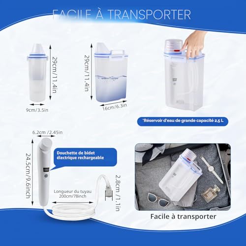 Bidet portable 2,5L électrique pour soulager la peau sensible - 3