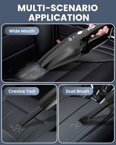 Image of Handheld Vacuum Cordless Mini Car Vacuum Cleaner Portable and Rechargeable with Powerful Suction for Car Home Office and Pet Hair with HEPA Filter and Lightweight