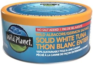 Wild Planet Wild Albacore Tuna, No Added Salt, Canned Tuna, Sustainably Pole & Line Caught, Non-GMO, Kosher - 142g