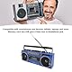 Kassetten Boombox, Retro Blueooth Boombox mit USB, SD und 3,5 Mm AUX Eingang, AM FM SW Kassettenspieler und Recorder (Blue)