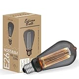 エジソンバルブ E26 LED電球 ノスタルジア (ロンググレー) 調光器対応 グレーガラス レトロ 電球色 おしゃれ フィラメント風 裸電球 DD-E26BGYNG