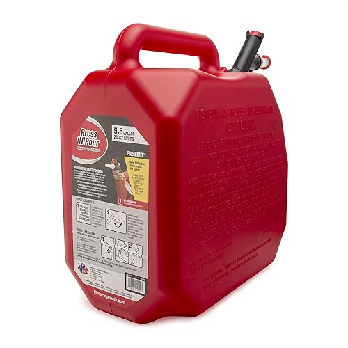 VP Racing 3839 Press \'N Pour Gas Can Red, 5.5 Gallon - 1 Pack - Thumbnail 4