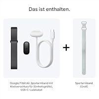 Google Fitbit Air – Aktivitätstracker ohne Display mit Fitness-Tracking, Herzfrequenzmessung – mit iOS und Android kompatibel – Obsidian + Sportarmband für das Fitbit Air – Fog, L – Ansicht 3