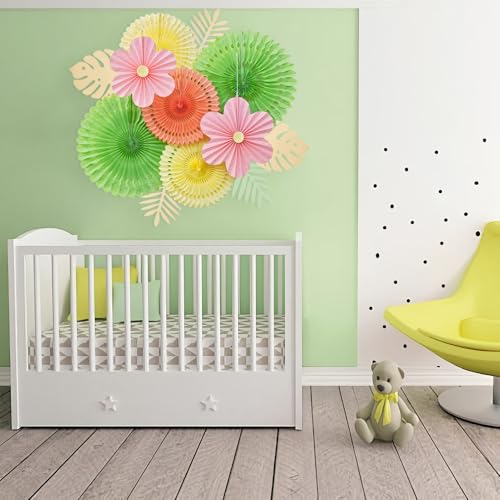 SUNBEAUTY-Paper-Flowers-Pink-and-Green-Party-Decorations-Hanging-Fans-Spring-Summer-Decor-for-Wall-Wedding-Backdrop-Bridal-Shower-Birthday-9Pcs SUNBEAUTY Paper Flowers Pink and Green Party Decorations Hanging Fans Spring Summer Decor for Wall Wedding Backdrop Bridal Shower Birthday 9Pcs
