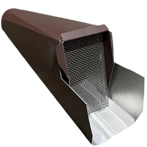 Downspout Cleanout with Screen – Durable Aluminum Guard for Clog Prevention | Fits Standard 2×3″ Gutters | Easy Tool-Free Installation | 25+ Colors (Royal Brown)