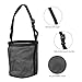 Pferdefutter Tasche, Futterbeutel für Pferde, 23,9 x 24,4 cm, Heavy-Duty Breathable PVC Mesh Getreide Futtertasche, mit verstellbarem Riemen und langlebigem Snap Pferd Maulkorb Futtertasche (Schwarz)