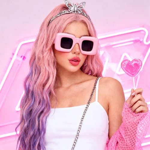 Image of laureles Fashion Cat Eye Y2K Sunglasses Women Vintage Red Yellow Blue Square Sun Glasses Men Punk Shades UV400