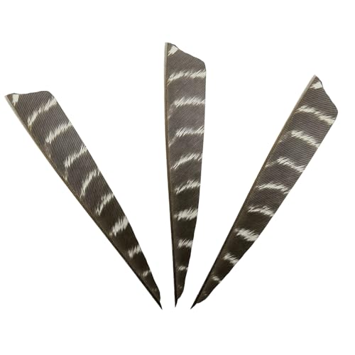 XXRRP ARCHERY 50pcs 4” Shield Cut Archery Fletches Arrow Feathers Turkey Feather Right Wing Vanes for DIY Hunting Arrows Accessories (Natural Feathers)