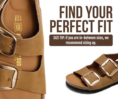 Image of Project Cloud 100% Genuine Leather Beach Sandals for Women 2026 with Lightweight & Comfortable Slides for Women - Non Slip with Memory Foam Slingback Womens Sandals 2026 (Garda)