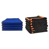 Uboxes Pro Economy Moving Blankets (4 Pack) and Wen 72' x 40' Heavy Duty Padded Moving Blankets (6 Pack)