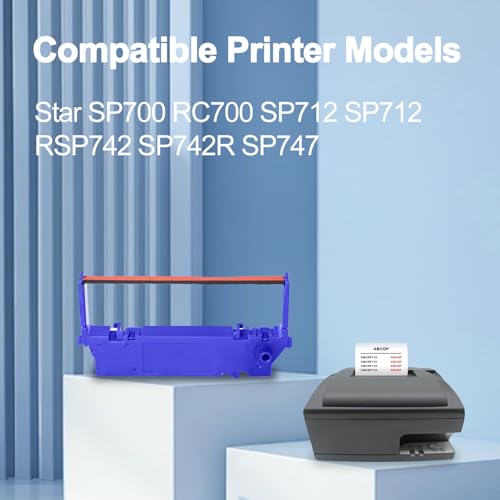 24 cintas de impresora SP700 negras y rojas miniatura 2