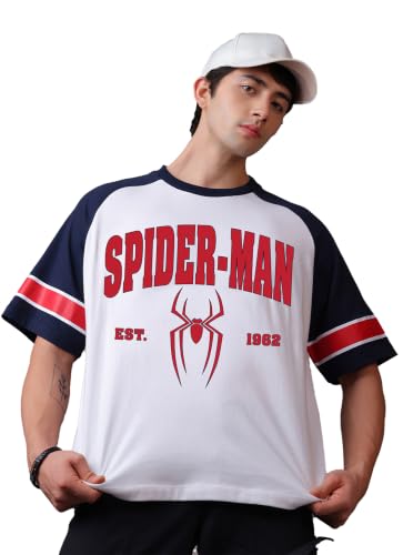 Image of Free Authority Official Marvel Spider-Man Brand New Day Graphic Printed Men's Oversized Fit T-Shirt | Pure Cotton Crew Neck Half Sleeve Casual Summer Tee