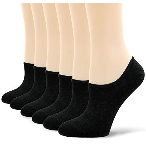 TEENLOVEME Damen Sneaker Socken Unsichtbare Füßlinge, Kurze Socks Sneaker, Füsslinge Baumwolle für Damen, 4/6 Paar (Schwarz - 6 Paar) Cover