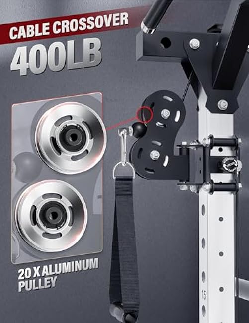 Major Fitness Smith¡÷ Machine Drone2 Premium, All-in-One Home Gym Squat Rack with Aluminum Pulley Set , Weight Bar, Dual LAT Pull-Down Systems & Cable Crossover Machine for Full-Body Workouts