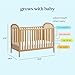 Davinci Beau 3-in-1 Convertible Baby Crib - GREENGUARD Gold Certified Crib- Convertible Crib to Toddler Bed and Daybed - Baby Bed w/ 4 Adjustable Heights - Wooden Crib - Honey