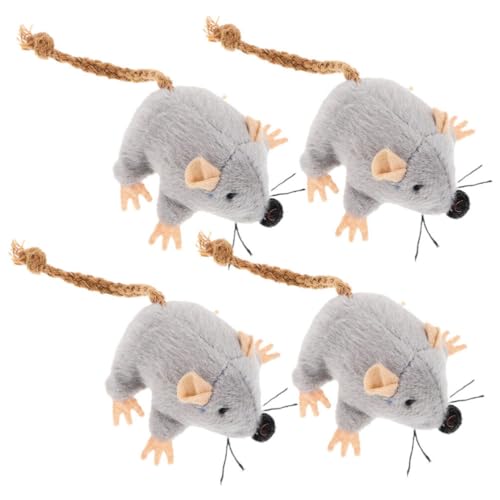 Abaodam Ratos De Brinquedos Para Gatos: 4 Peças Catnip Brinquedos Para Gatos Gatinho Interativo Mous
