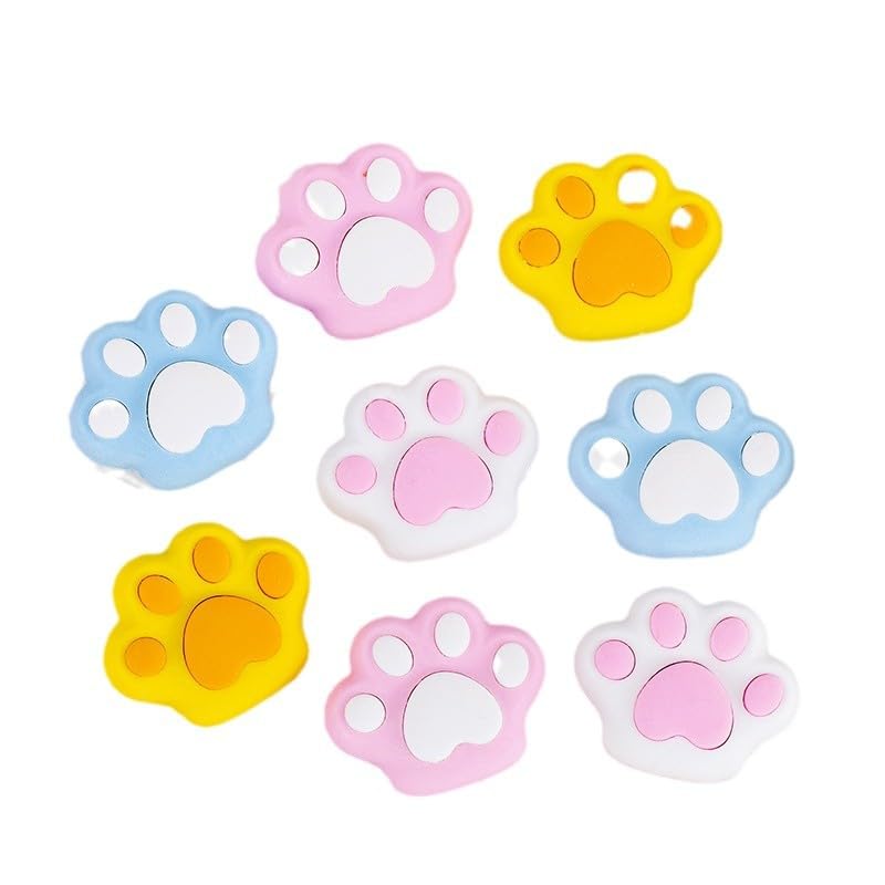 Cute Paw Print Erasers, 8 Pack, School Supplies, Student Rewards, Holiday Gift (Blue, Yellow, Pink,White)