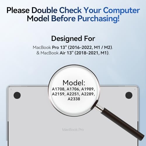 Image of Magnetic Anti Blue Light Screen Protector for MacBook Air /Pro 13 Inch (2016-2022, M1, M2 ), Removable MAC 13.3 inch Blue Light Filter, Bubble-Free Install, Eye Protection Glare Laptop Screen Protector