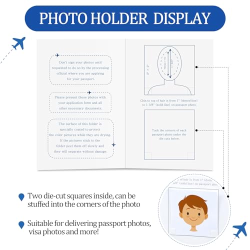 100 Pcs Passport Photo Holder Folders Passport Photo Folders with Compartment to Place Photos Safely for Customers Deliver Pictures, 5.31 x 3.54 Inch4