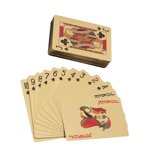 VICASKY Pokerkarten aus Kunststoff Flexible Spielkarten für Reisen und Pokerpartys Goldfarben Langlebig und Leicht zu Reinigen