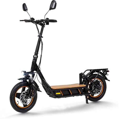Kukirin Patinete Eléctrico Adultos Todoterreno,Patin Electrico,Scooter Electrico Potente Plegable/Autonomía de 18 km/Ruedas de 14'/Carga máxima 120kg/IP54/Doble Frenos de Disco,C1PRO