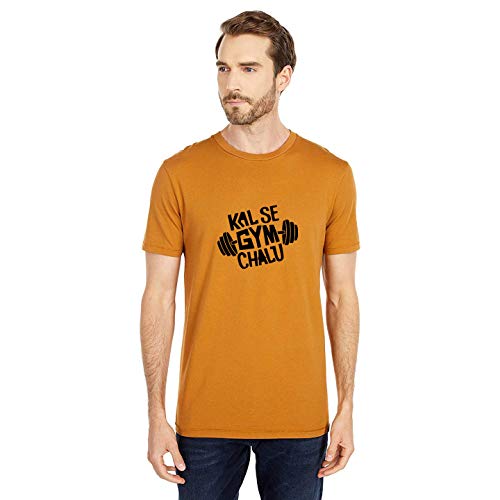 Image of T-Shirt for Men KAL SE Gym CHALU Funny Hindi Quotation, Graphic and Typography t-Shirt