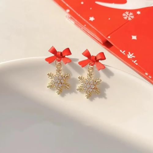 Boucles d'oreilles flocon de neige incrustées de bijoux scintillants
