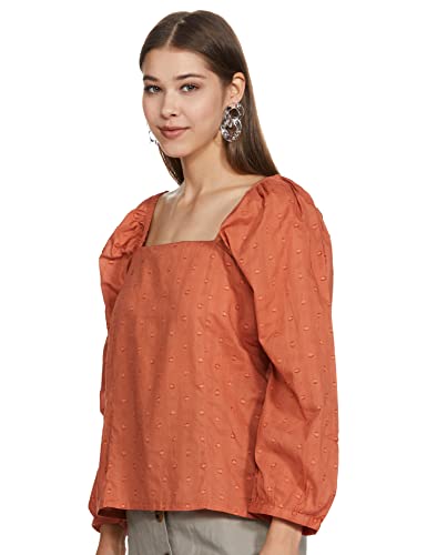 Image of Safana Women's Regular Fit Shirt (LTP7889 Rust 2XL)
