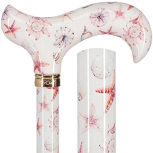 Royal RC Canes Watercolor Seashells Derby Cane