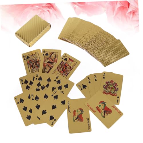 TOYANDONA 3 Sets Lustige Pokerkarten Goldfolie Plastikspielkarten Für Unterhaltung Requisite Pokerspiel Spielzeug Home-bar-zubehör – Bild 5