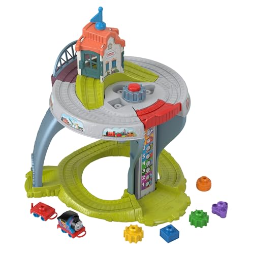 Thomas y Sus Amigos Mi Primera Mesa de Tren Juguete para niños y niñas con Pista, Piezas de Carga apilables y Actividades de Desarrollo de la motricidad Fina para niños y niñas +18 Meses, JDD70