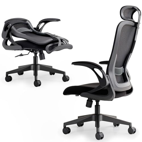 Tervo Modell U | Klappbarer Bürostuhl für kleine Räume | Gaming-Stuhl für Erwachsene und Kinder | Ergonomischer Netz-Computerstuhl für das Schlafzimmer