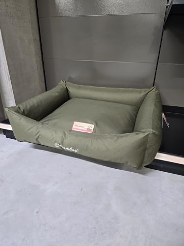 Flamingo Korb Dreambay® Rechteck Olivgrün - 120x95x28cm - Wasserabweisend und Waschbar - Abnehmbarer Bezug mit Reißverschluss - Nachhaltig