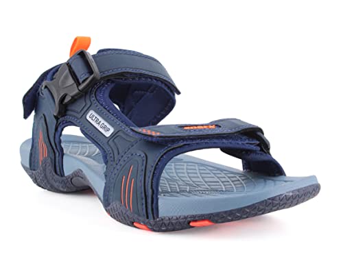 Image of Sparx Men's Sandal, Navy Blue Neon Orange, 10 UK